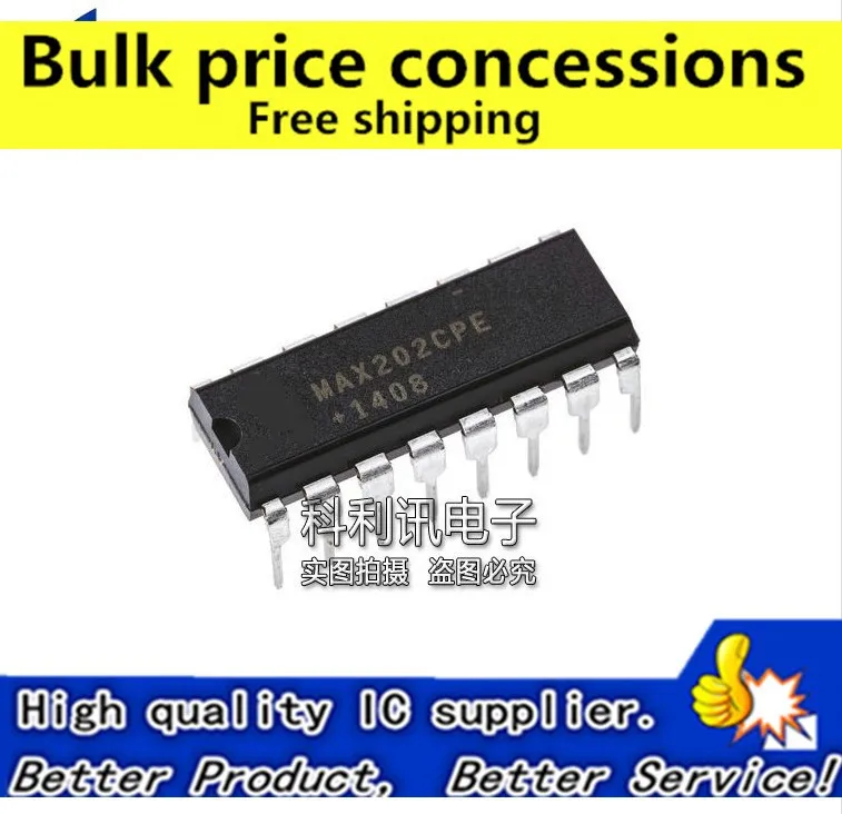 Free Shipping 20pcs/lot Line MAX202CPE / MAX202EPE RS-232 Interface IC + 5V DIP-16 new original | Электроника