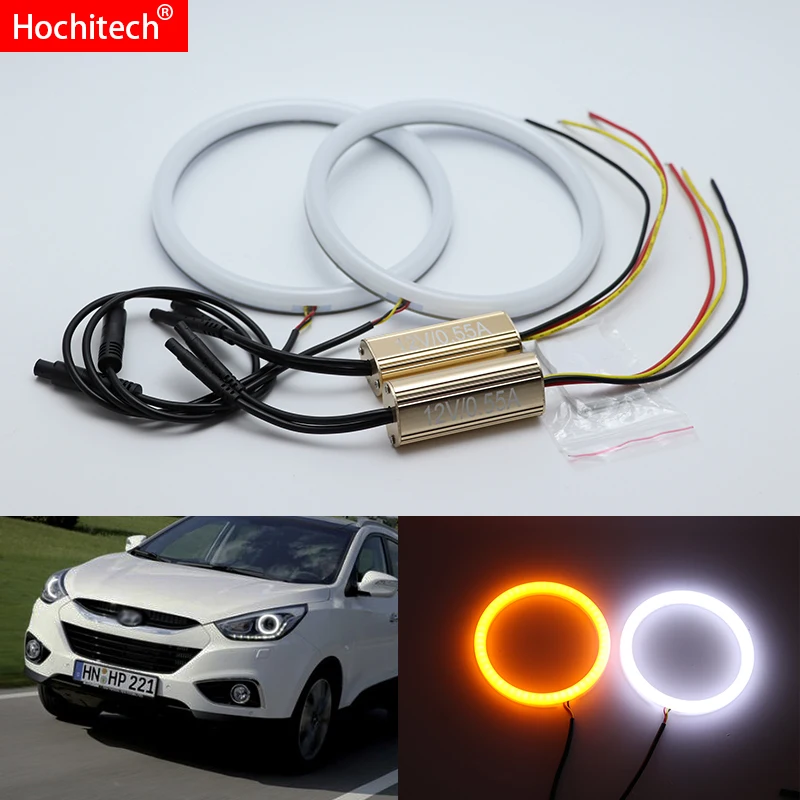 Для Hyundai ix35 2010 2011 2012 белый и янтарный двухцветный хлопковый комплект светодиодов