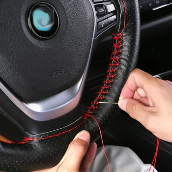 Sewing braiding of red thread weave Cover on steering wheel Leather Steering Covers DIY stitching set 35/36cm For honda civic
Sewing braiding of red thread weave Cover on steering wheel Leather Steering Covers DIY stitching set 35/36cm For honda civic