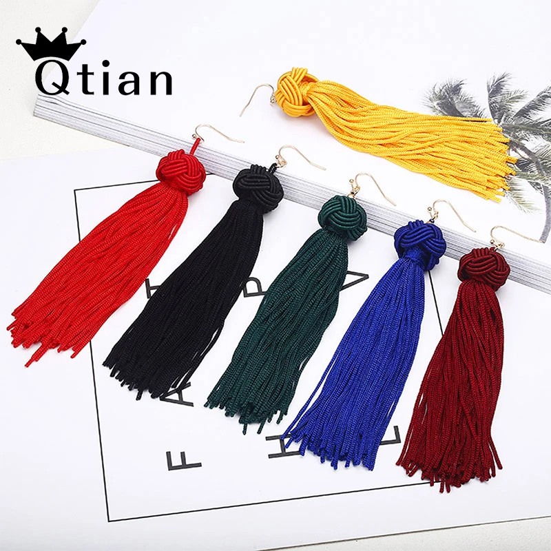 Qtian Fashion Vintage Bohemia Ethnic Tassel Drop Earrings for Women Handmade Weave Drop Earrings Fashion Long Tassel Earrings
Qtian Fashion Vintage Bohemia Ethnic Tassel Drop Earrings for Women Handmade Weave Drop Earrings Fashion Long Tassel Earrings