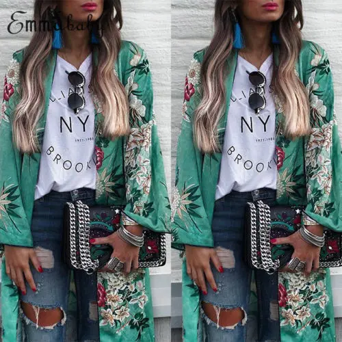 Fashion Women Floral Print Chiffon Loose Shawl Kimono Cardigan Top Cover up Shirt Blouse 
Fashion Women Floral Print Chiffon Loose Shawl Kimono Cardigan Top Cover up Shirt Blouse