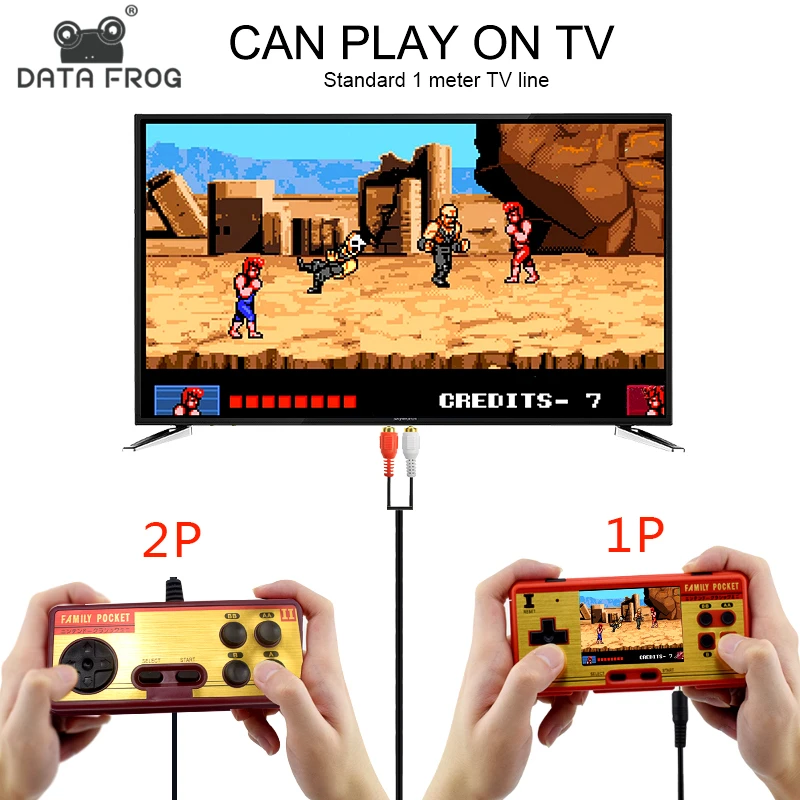 Data Frog 2 Players Handheld Video Game Built in 638 Classic Games Console Support AV Output 8 Bit Retro Video Game For Gift
Data Frog 2 Players Handheld Video Game Built in 638 Classic Games Console Support AV Output 8 Bit Retro Video Game For Gift