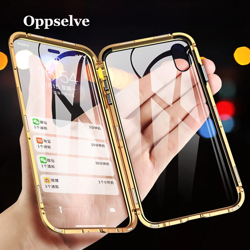 360 Double Sided Glass Magnetic Adsorption Phone Case For iPhone XR XS Max X 8 7 Plus 8Plus Metal Magnet Tempered Glass Capinhas
360 Double Sided Glass Magnetic Adsorption Phone Case For iPhone XR XS Max X 8 7 Plus 8Plus Metal Magnet Tempered Glass Capinhas
