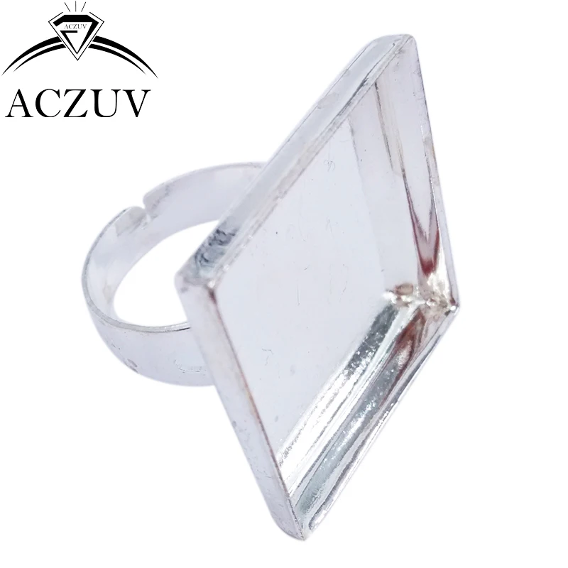 aczuv Silver Plated 100pcs 25mm Square Cabochon Settings Adjustable Ring Blanks Bezel Ring Base Ring Tray Findings SRS003
aczuv Silver Plated 100pcs 25mm Square Cabochon Settings Adjustable Ring Blanks Bezel Ring Base Ring Tray Findings SRS003