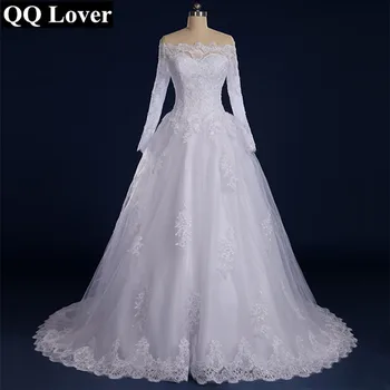 QQ Lover 2017 Long Sleeve Lace Wedding Dress