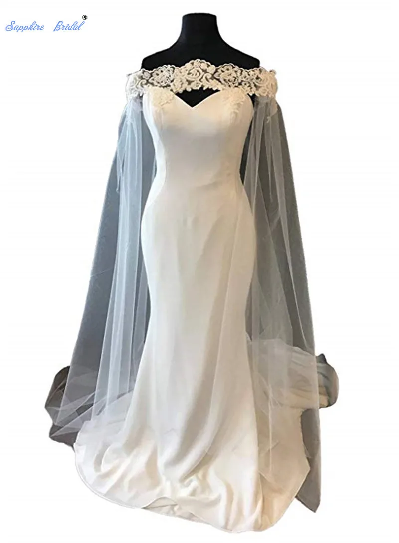 Sapphire Bridal Women's White/Ivory Lace Applique Cathedral Length Wedding Cape Hooded Cloak Off The Shoulder Bridal Shawl Wrap
Sapphire Bridal Women's White/Ivory Lace Applique Cathedral Length Wedding Cape Hooded Cloak Off The Shoulder Bridal Shawl Wrap
