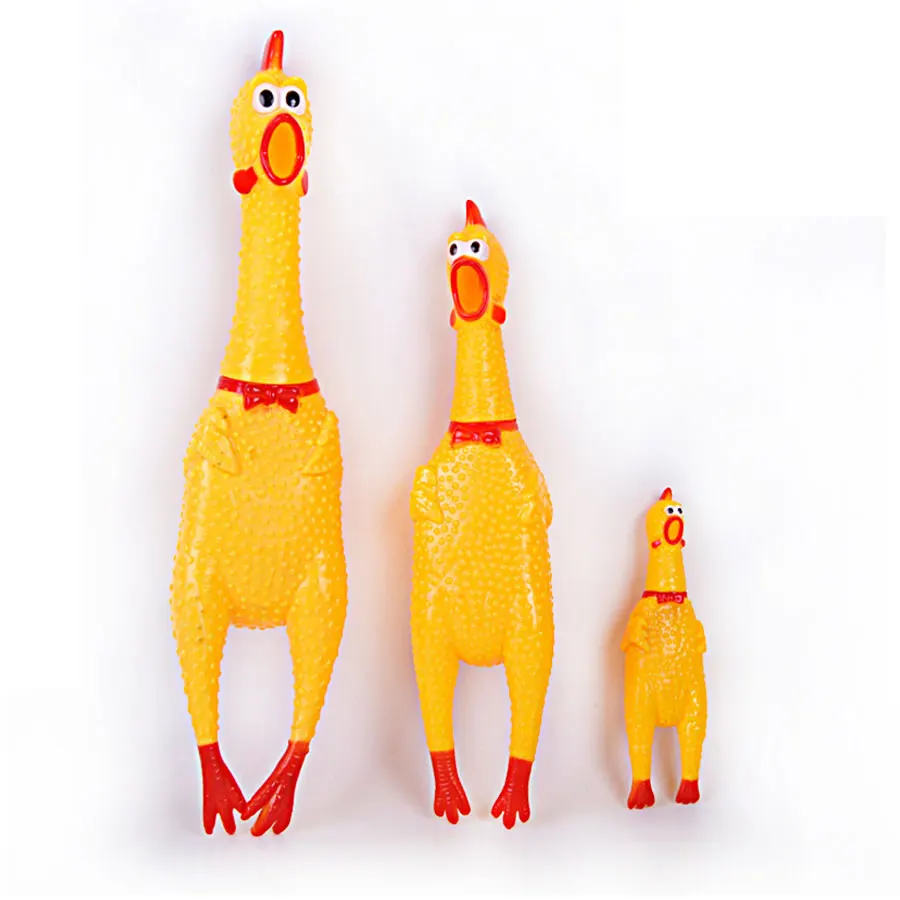 

Funny Rooster Crows Dog Toys Attract Puppy Squeak Dog Cat Pet Toys Screaming Rubber Chicken Pet Products 17/32/40cm