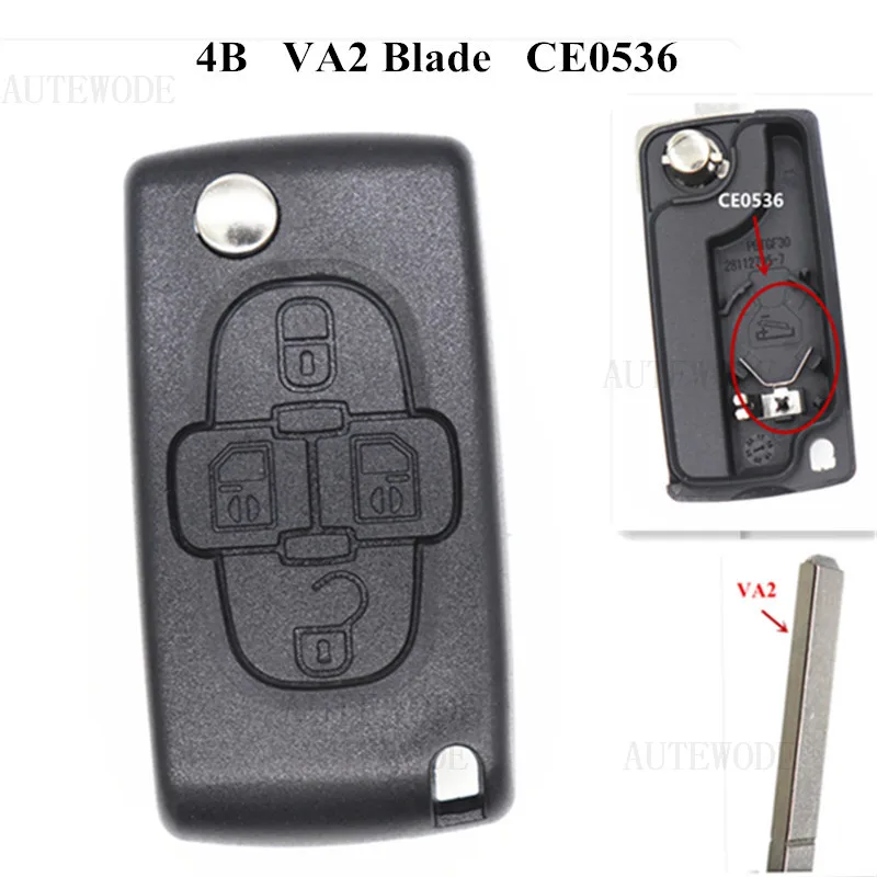 AUTEWODE автомобильный Корпус ключа для Peugeot 207 307 308 407 607 807 Citroen C2 C3 C4 C5 C6 чехол ключей fob