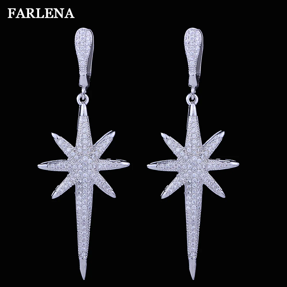 FARLENA Jewelry Starlight-shape Micro Zircon Crystal Drop Earrings for Women Wedding Party Accessory Luxury Long Earrings Female
FARLENA Jewelry Starlight-shape Micro Zircon Crystal Drop Earrings for Women Wedding Party Accessory Luxury Long Earrings Female