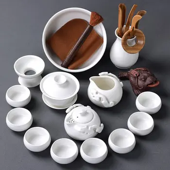 Wholesale Chinese Kung Fu tea set White Porcelain tea set Puer tea Tea ceremony gifts Teapot teacups Suit combination
Wholesale Chinese Kung Fu tea set White Porcelain tea set Puer tea Tea ceremony gifts Teapot teacups Suit combination