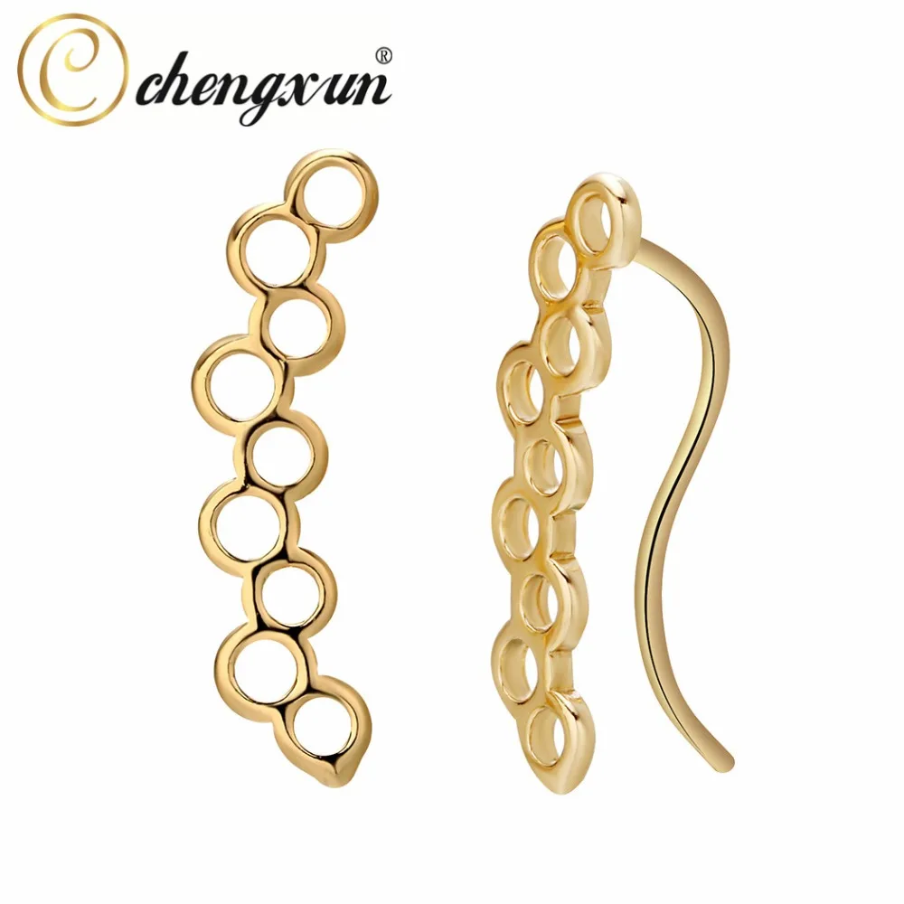 CHENGXUN Long DNA Hoop Thread Climber Drop Earrings Molecule Chemistry Ear Cuff Jewelry Gold Silver Wedding Gift
CHENGXUN Long DNA Hoop Thread Climber Drop Earrings Molecule Chemistry Ear Cuff Jewelry Gold Silver Wedding Gift