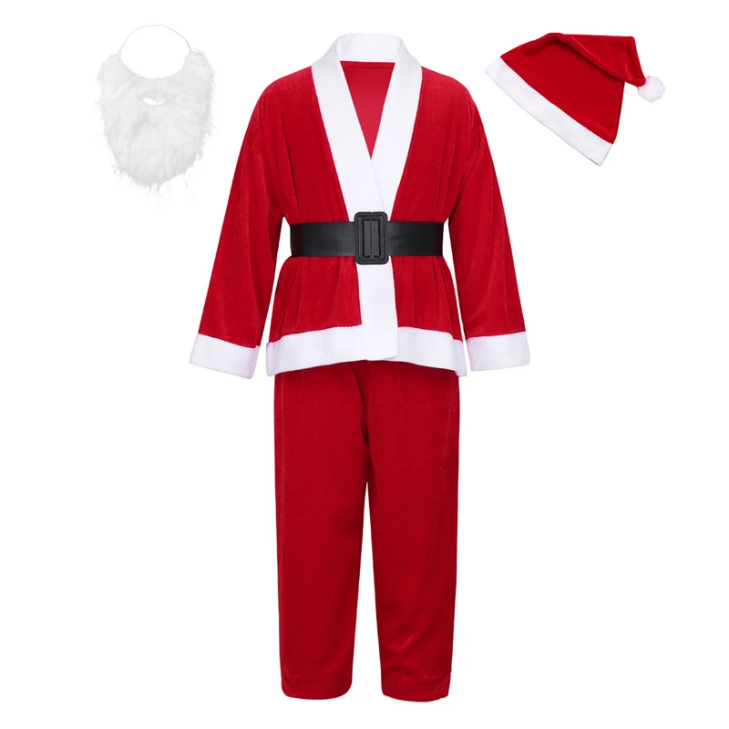 Kids Boys Santa Claus Costume Suit Plush Father Fancy Clothes Xmas Cosplay Props Childs Coat Pants Beard Belt Hat Christmas Set
Kids Boys Santa Claus Costume Suit Plush Father Fancy Clothes Xmas Cosplay Props Childs Coat Pants Beard Belt Hat Christmas Set