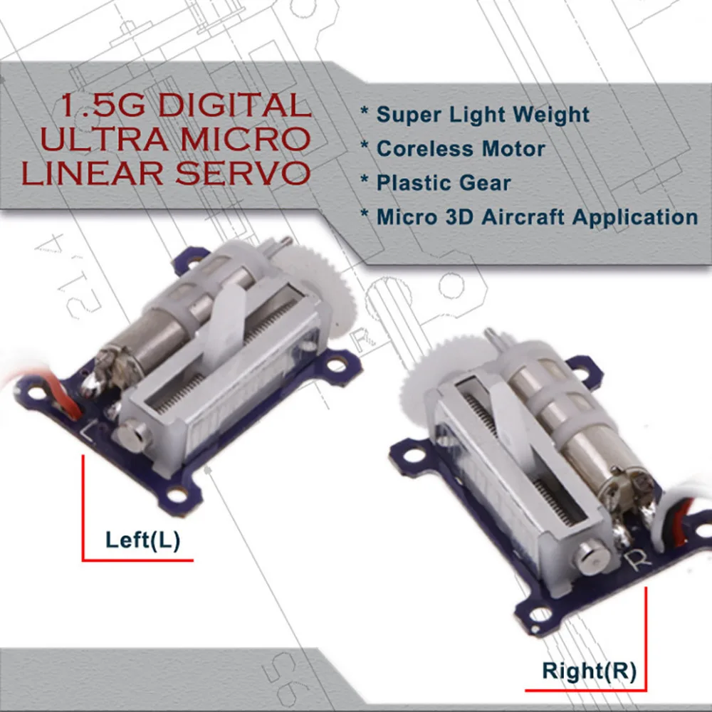 Drone AGF 1.5g Ultra Micro Plastic Gear Digital Coreless Liner Servo For RC Plane Toy F510
Drone AGF 1.5g Ultra Micro Plastic Gear Digital Coreless Liner Servo For RC Plane Toy F510