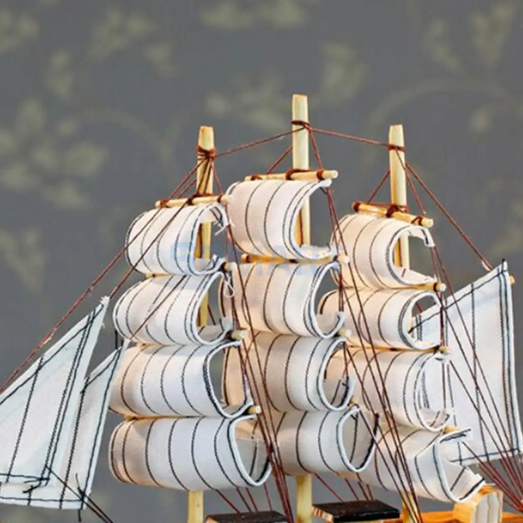 MagiDeal 9.5 Inches Handcrafted Home Decorative Nautical Wooden Pirate Ship Sailboat Boat Model for Kids Children Cool Xmas Gift