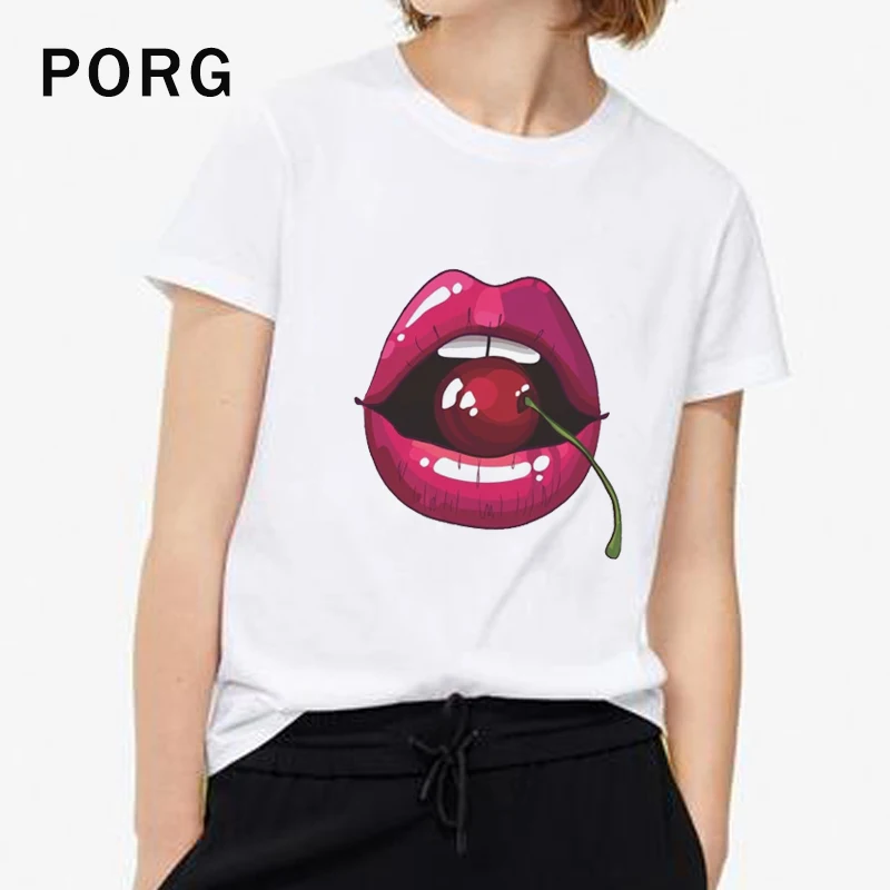 Cherry Lips TShirt Women Harajuku Ulzzang T Shirt Gothic Tees&tops Korean Aesthetic Streetwear Women Camisetas Verano Mujer 2019
Cherry Lips TShirt Women Harajuku Ulzzang T Shirt Gothic Tees&tops Korean Aesthetic Streetwear Women Camisetas Verano Mujer 2019