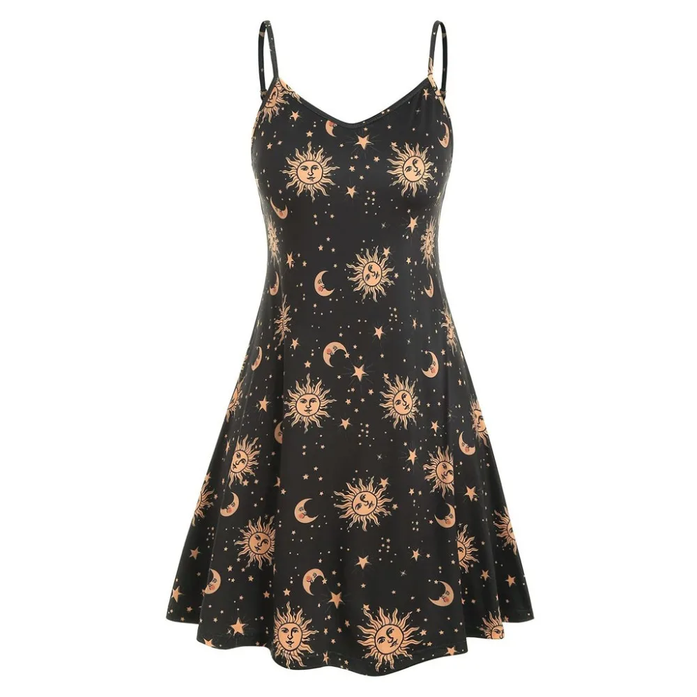 Summer Dresses Plus Size Women Starry moon pattern Printed O-Neck Sleeveless Casual Dress summer bohemian dress zomerjurk 15#
Summer Dresses Plus Size Women Starry moon pattern Printed O-Neck Sleeveless Casual Dress summer bohemian dress zomerjurk 15#