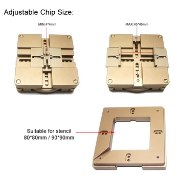 Bga Reballing Kit Soldering Station 90Mm Lock Accurate Position Multi-Sides Adjustment with 4Pcs Universal Stencils
Bga Reballing Kit Soldering Station 90Mm Lock Accurate Position Multi-Sides Adjustment with 4Pcs Universal Stencils