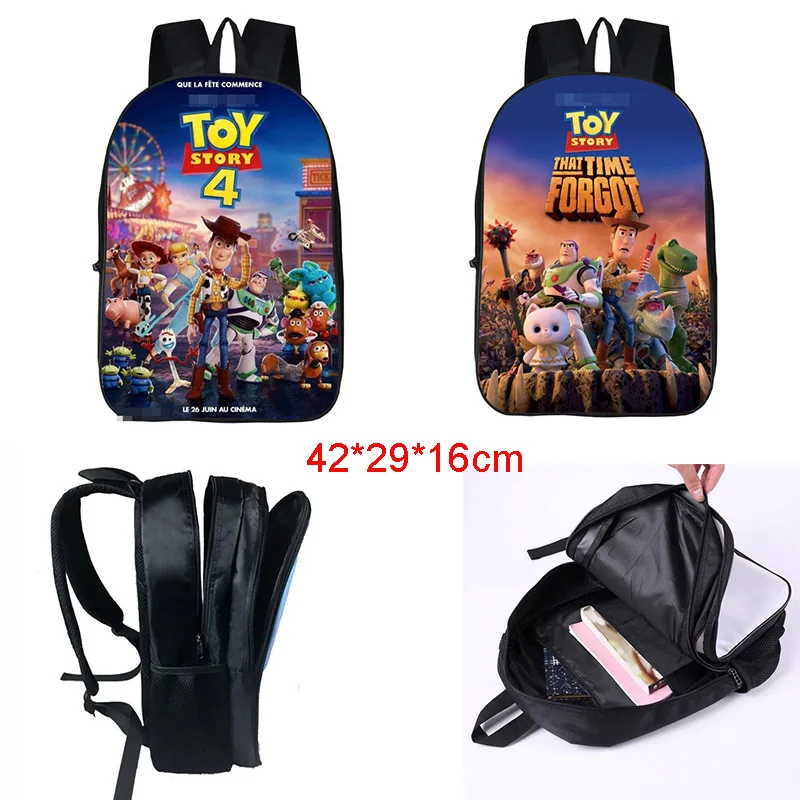 

42cm Hot Movie TS4 School Bag Men Travel Backpack Forky Alien Buzz Lightyear Study Stationary Kids Gift Bag Knapsack