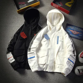 Spring New Jacket Men Fashion Contrast Color Reflective Strip Casual Hooded Jacket Man Streetwear Hip Hop Loose Bomber Jacket
Spring New Jacket Men Fashion Contrast Color Reflective Strip Casual Hooded Jacket Man Streetwear Hip Hop Loose Bomber Jacket