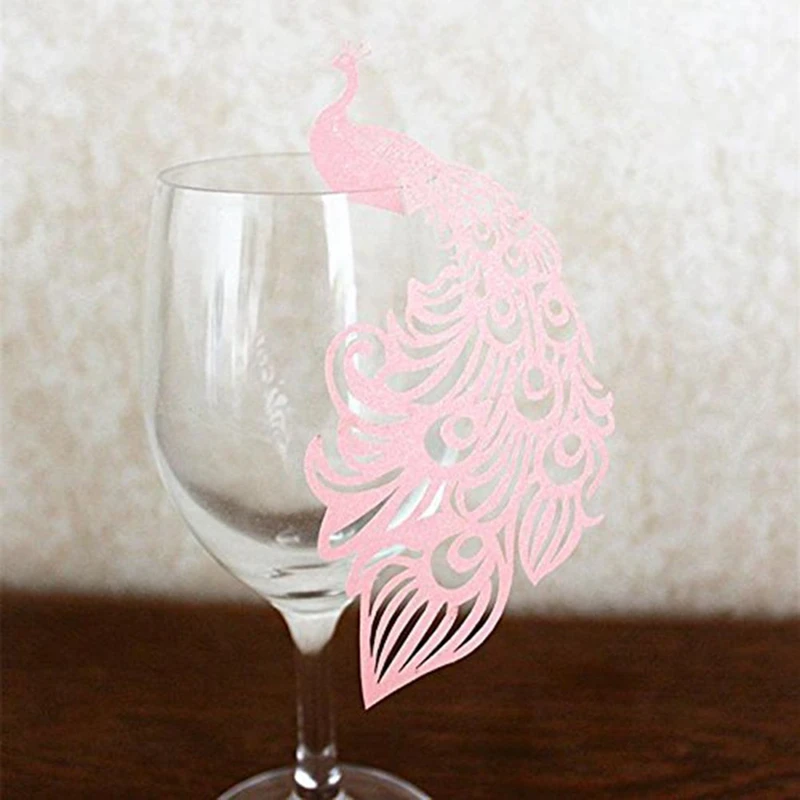 KAZIPA 50PCS Peafowl Peacock Wine Glass Place Card Table Mark Laser Cut Pear Name Place Paper Cards For Party Decoration Pink
KAZIPA 50PCS Peafowl Peacock Wine Glass Place Card Table Mark Laser Cut Pear Name Place Paper Cards For Party Decoration Pink