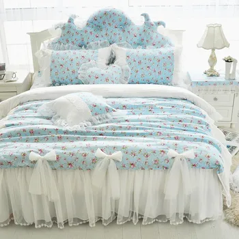 Korean Dreaming Blue Ruffle Cotton Lace Bedding 4pcs Set Queen King Size Princess Bows Duvet Cover Pillow Case Set Bedding Kit
Korean Dreaming Blue Ruffle Cotton Lace Bedding 4pcs Set Queen King Size Princess Bows Duvet Cover Pillow Case Set Bedding Kit
