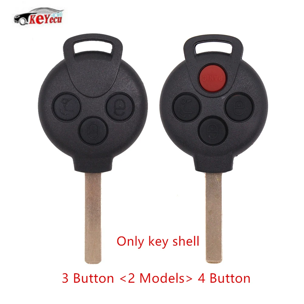 KEYECU Uncut Remote Key Shell Case Fob 3 buttons / 4 buttons for Benz SMART Fortwo 450 Forfour 451 Roadstar 2008-2012
KEYECU Uncut Remote Key Shell Case Fob 3 buttons / 4 buttons for Benz SMART Fortwo 450 Forfour 451 Roadstar 2008-2012