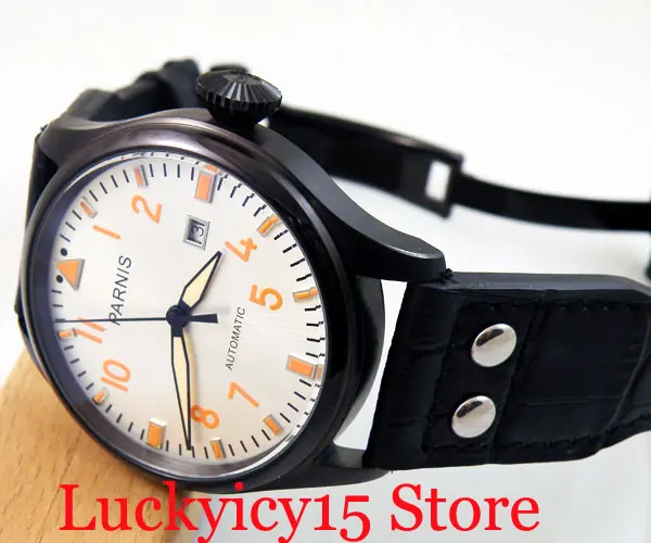 New PVD Coated Men's Watch Automatic Movement Date Window 47mm Case Deployment Clasp White Dial
New PVD Coated Men's Watch Automatic Movement Date Window 47mm Case Deployment Clasp White Dial