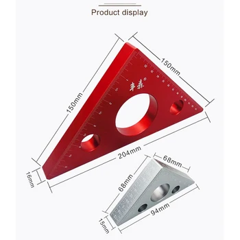 Aluminum Right Angle Ruler Mini Pocket Square DIY Woodworking Ruler Height Triangle for Measuring Gauging Woodworking Tools
Aluminum Right Angle Ruler Mini Pocket Square DIY Woodworking Ruler Height Triangle for Measuring Gauging Woodworking Tools
