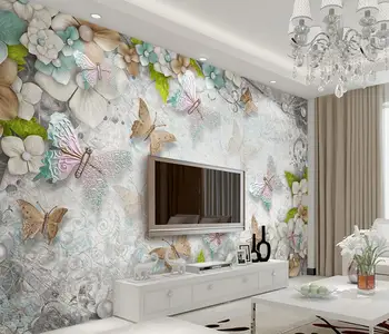 European 3D Embossed Flower Butterfly Wall Mural Photo Wallpaper for Living Room TV Background Wall Decor Murals Wallcoverings
European 3D Embossed Flower Butterfly Wall Mural Photo Wallpaper for Living Room TV Background Wall Decor Murals Wallcoverings