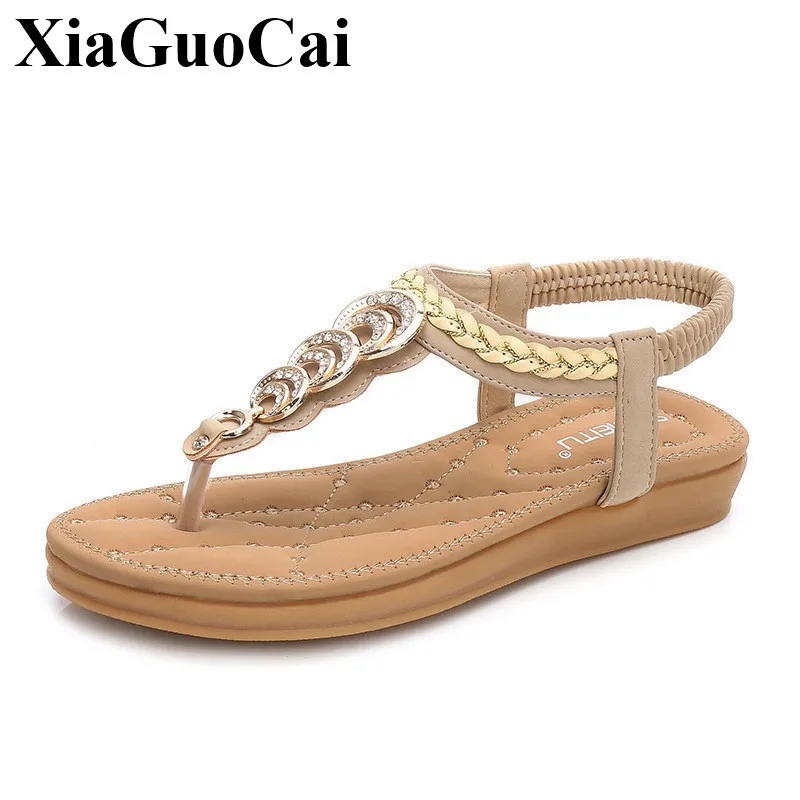 Large Size Women Sandals Summer Breathable Flat Shoes with Metal Decor Ankle Strap Soft Comfortable Bohemia Style Female Shoes
Large Size Women Sandals Summer Breathable Flat Shoes with Metal Decor Ankle Strap Soft Comfortable Bohemia Style Female Shoes