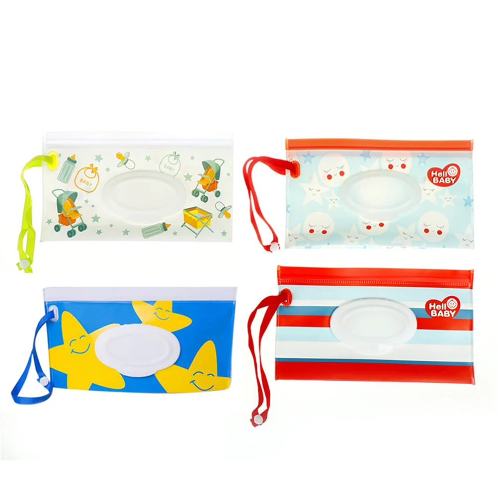 Cosmetic Pouch Clutch And Clean Easy-carry Snap-strap Wipes Container Wipes Carrying Case Eco-friendly Wet Wipes Bag