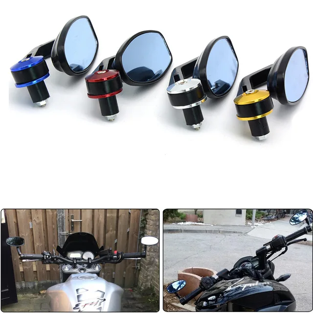 NEW Universal Motorcycle Moto Scooter Racer Rearview Side View HANDLE BAR END Mirror for harley touring ktm kawasaki z800 z750