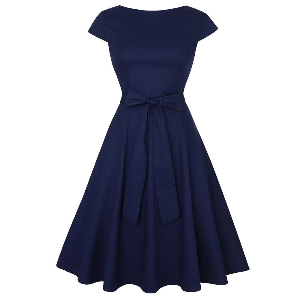 Joineles Solid Round Neck Short Sleeves Women Summer Dress Cotton Blends Vintage Dress 60s Rockabilly Swing Party Vestidos Femme
Joineles Solid Round Neck Short Sleeves Women Summer Dress Cotton Blends Vintage Dress 60s Rockabilly Swing Party Vestidos Femme