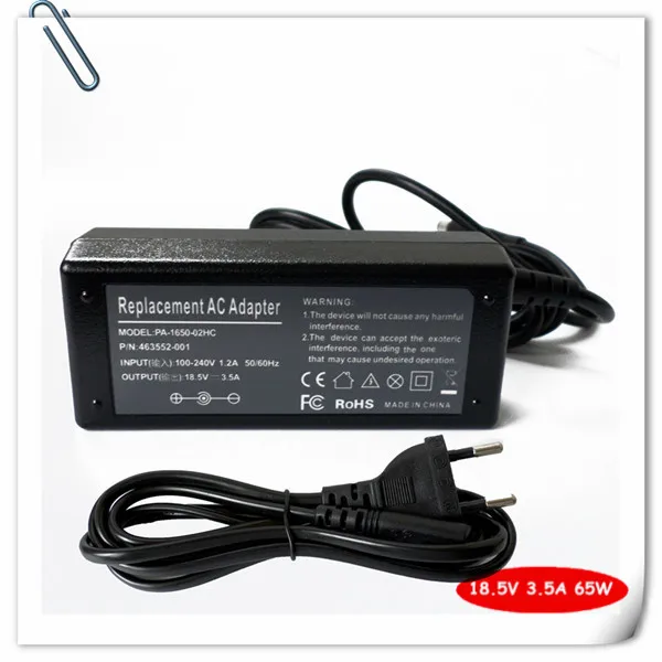 

65w Power Supply Cord for HP Compaq 463958-001 463552-002 586006-321 586006-361 18.5V 3.5A AC Adapter Laptop Charger