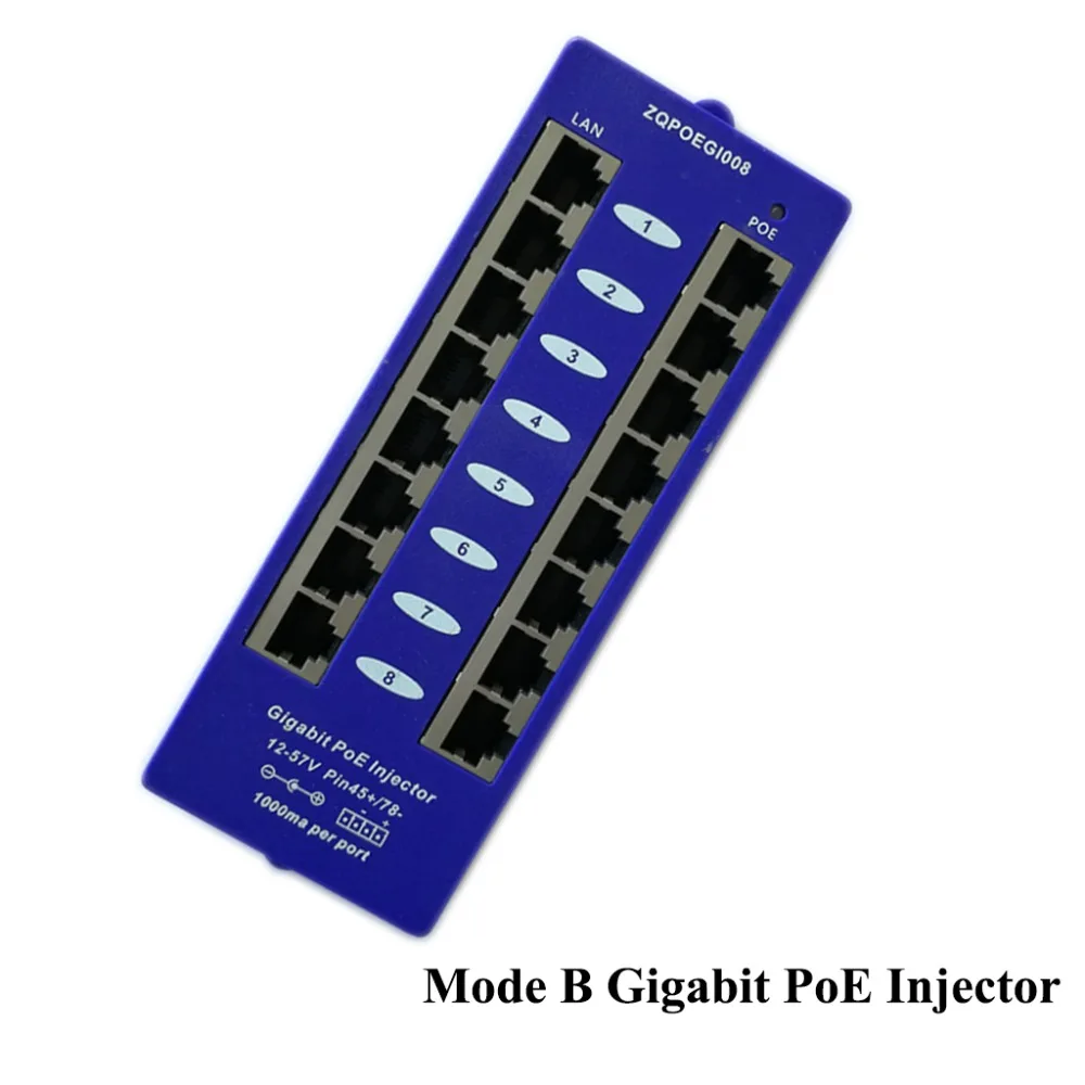 Mode B Security Gigabit 8 Port PoE Injector 802.3af PoE Patch Panel 1000Mbps Network PoE injector For Mikrotik/Ubiquiti IPwebcam
Mode B Security Gigabit 8 Port PoE Injector 802.3af PoE Patch Panel 1000Mbps Network PoE injector For Mikrotik/Ubiquiti IPwebcam