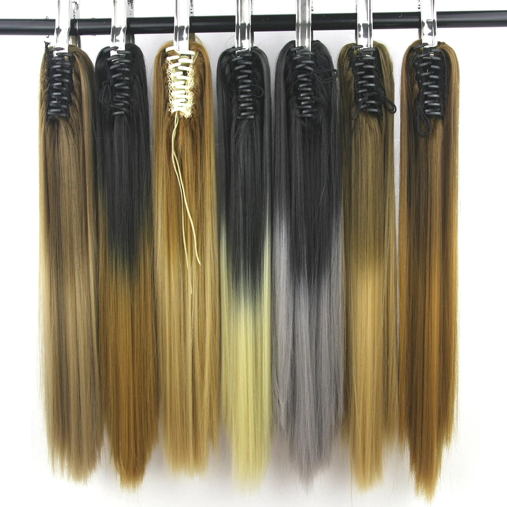 Soowee 24'' Straight Synthetic Hair Clip In Hair Extension Brown Gray Claw Ponytail High Temperature Fiber Hairpieces Pony Tail
Soowee 24'' Straight Synthetic Hair Clip In Hair Extension Brown Gray Claw Ponytail High Temperature Fiber Hairpieces Pony Tail