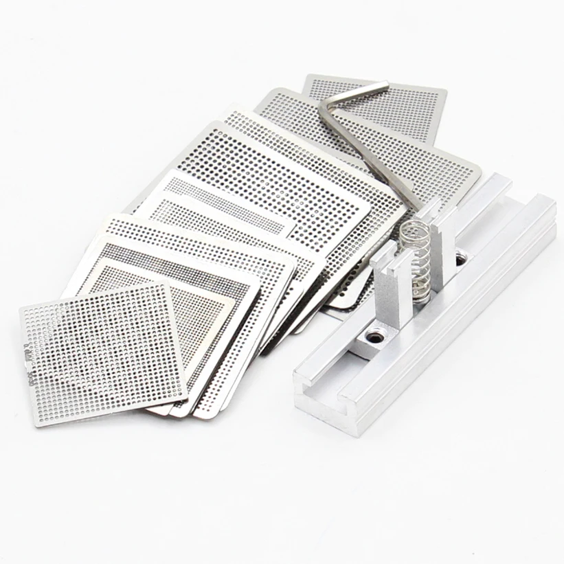 27pcs BGA Directly Heat Rework Reballing Universal Stencil Template + BGA Reballing Kit Station
27pcs BGA Directly Heat Rework Reballing Universal Stencil Template + BGA Reballing Kit Station