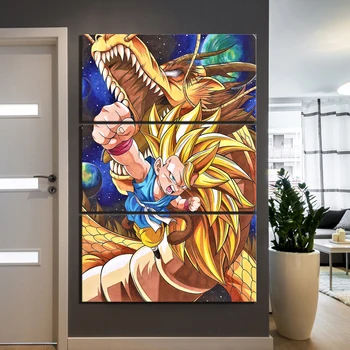 3 Piece Dragon Ball Anime Poster Super Saiyan 3 Goku Pictures Dragon Painting Cartoon Wall Pictures for Home Decor
3 Piece Dragon Ball Anime Poster Super Saiyan 3 Goku Pictures Dragon Painting Cartoon Wall Pictures for Home Decor