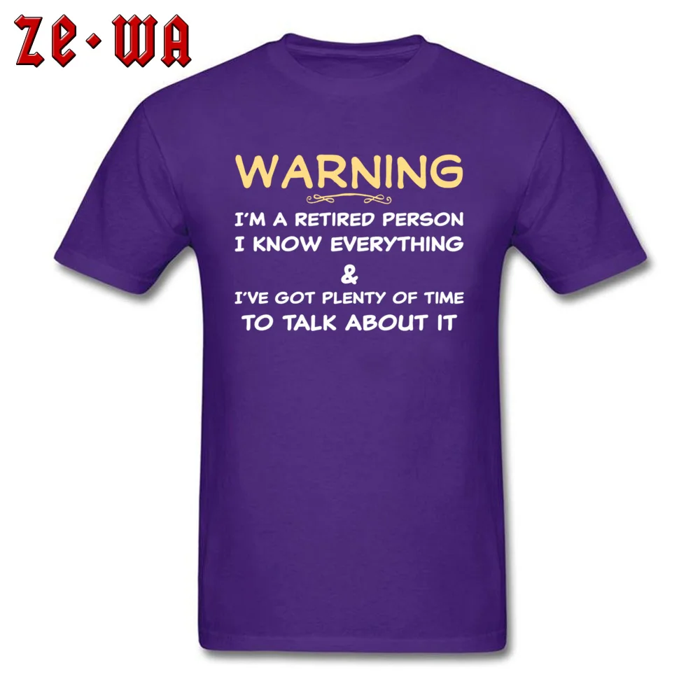 Normal Funny Retirement T Shirt -5862 Lovers Day Tops T Shirt On Sale Round Neck 100% Cotton Fabric T Shirt Men's T-Shirt Funny Retirement T Shirt -5862 purple