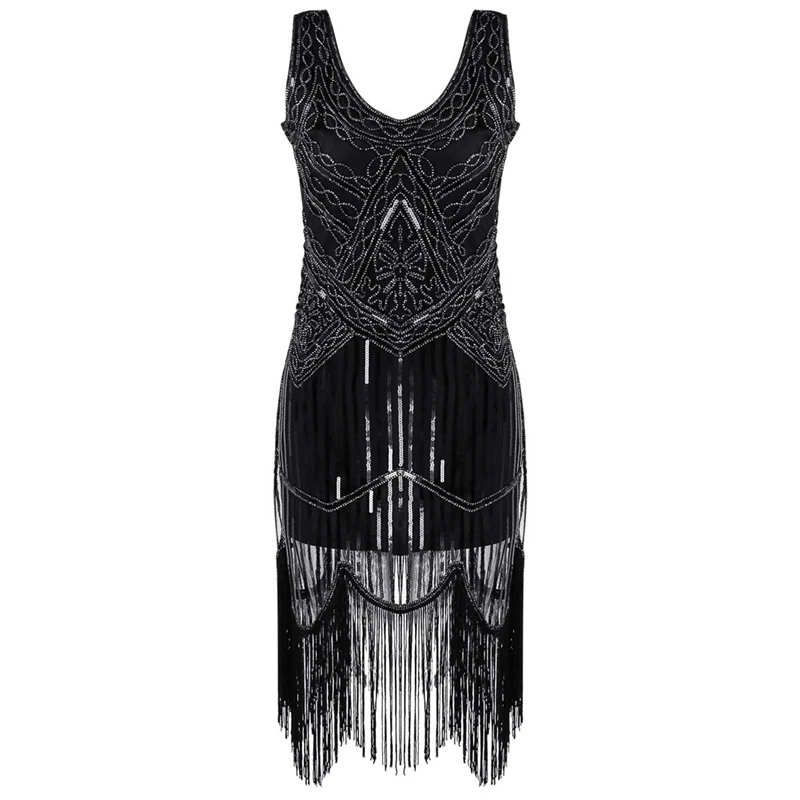 Women Mermaid Costume Flapper Gatsby Party Dress Gown Sexy Black Sequined Lace Tassel Women Dress
Women Mermaid Costume Flapper Gatsby Party Dress Gown Sexy Black Sequined Lace Tassel Women Dress