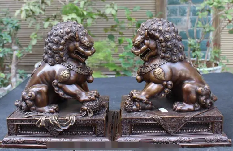 S00904 10" Chinese Folk Refined Pure Bronze Guardian Foo Fu Dog Door Lion Statue Set (B0413)
S00904 10" Chinese Folk Refined Pure Bronze Guardian Foo Fu Dog Door Lion Statue Set (B0413)