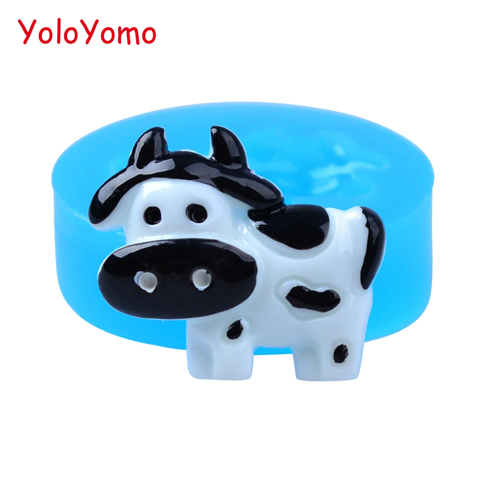 

D548YL 29.3mm Milk Cow Silicone Mold - Farm Animal Mold Sugarcraft, Fondant, Candy, Gum Paste, Resin, DIY Biscuit Baking Tools