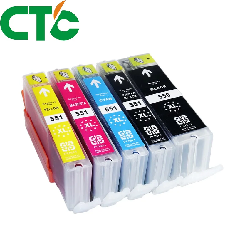 5 Pack PGI 550 CLI551XL Ink Cartridge Compatible for Canon Pixma IP7250 MG5450 MX925 MG5550 MG6450 MG5650 MG6650 IX6850 MX725
5 Pack PGI 550 CLI551XL Ink Cartridge Compatible for Canon Pixma IP7250 MG5450 MX925 MG5550 MG6450 MG5650 MG6650 IX6850 MX725