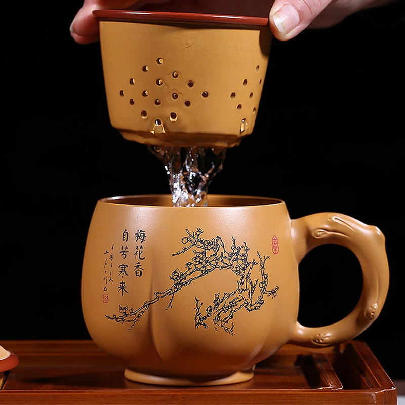 authentic yixing zisha duan clay mug cup handmade tea cup with infuser cups inside marked Chinese kungfu office cup of tea new
authentic yixing zisha duan clay mug cup handmade tea cup with infuser cups inside marked Chinese kungfu office cup of tea new