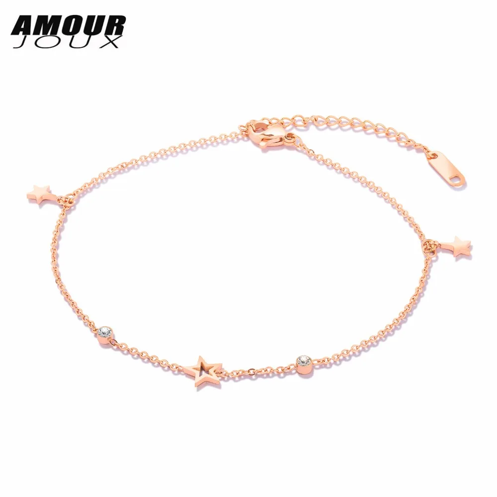 Summer Stainless Steel Rose Cute Star With Clear Zircon Charm Leg Chain Anklet For Women Ankle Bracelets Foot Jewelry
Summer Stainless Steel Rose Cute Star With Clear Zircon Charm Leg Chain Anklet For Women Ankle Bracelets Foot Jewelry