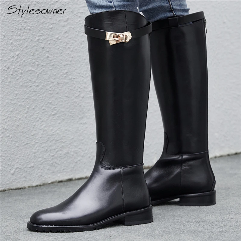 Stylesowner Black Motorcycle Boots Metal Decoration Long Boots Sexy Zipper Casual Flat Shoes Round Toe Real Leather 2018 Botas
Stylesowner Black Motorcycle Boots Metal Decoration Long Boots Sexy Zipper Casual Flat Shoes Round Toe Real Leather 2018 Botas