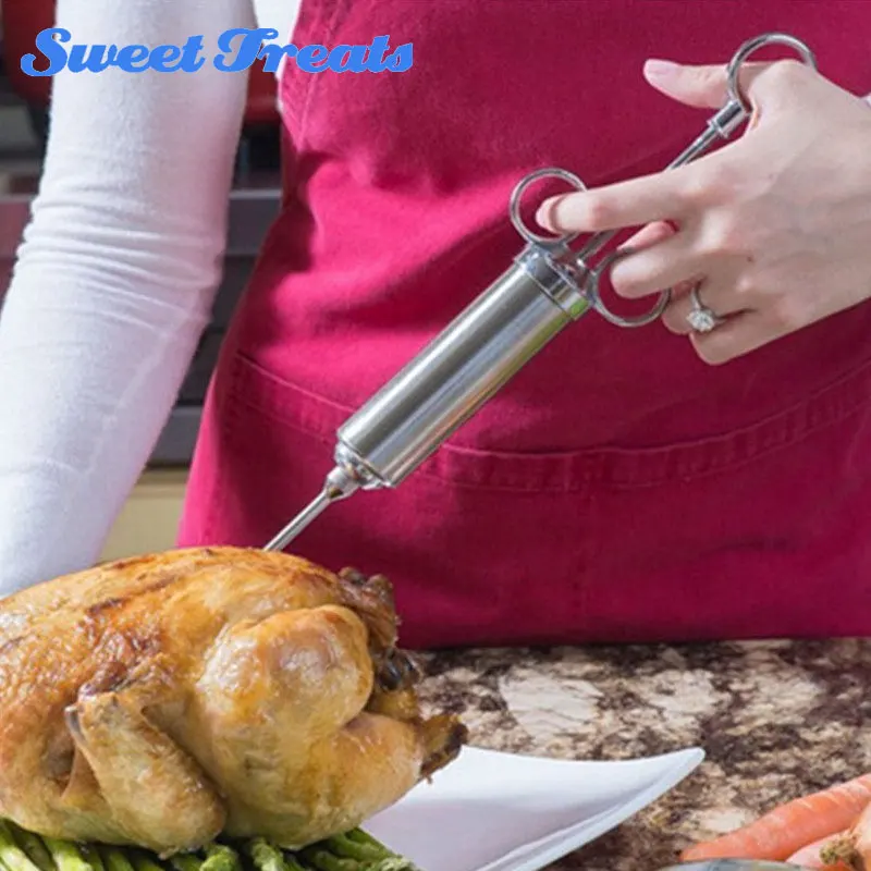 Sweettreats Stainless Steel Meat Injector- Marinade Injector Gun Flavor Needle Meat BBQ Tool Cooking Syringe with 2 Needles
Sweettreats Stainless Steel Meat Injector- Marinade Injector Gun Flavor Needle Meat BBQ Tool Cooking Syringe with 2 Needles