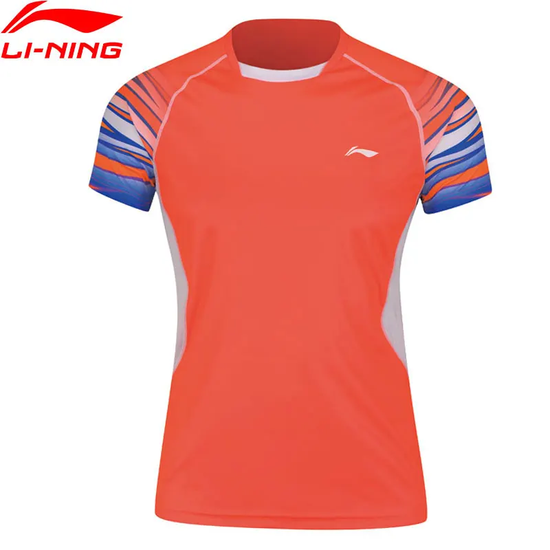 

Li-Ning Women's Badminton T-Shirt Competition Tees Comfort Seamless LiNing Breathable Sports Tops T-shirts AAYN102 COND18