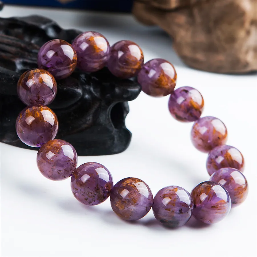 15mm Natural Genuine Purple Gold Cacoxenite Titanium Rutilated Quartz Crystal Big Round Bead Power Women Men Stretch Bracelet
15mm Natural Genuine Purple Gold Cacoxenite Titanium Rutilated Quartz Crystal Big Round Bead Power Women Men Stretch Bracelet