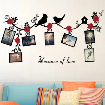 Flower Birds Vinyl Cartoon Creative Colorful Photo Frame Wall Stickers Kids Bedroom Nursery Mural Decal Wallpape adesivos parede
Flower Birds Vinyl Cartoon Creative Colorful Photo Frame Wall Stickers Kids Bedroom Nursery Mural Decal Wallpape adesivos parede